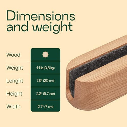 Laptop Stand Vertical Laptop Holder for Desk - All MacBook Vertical Stand up to 0.7'' Thick - Handmade MacBook Holder of Natural Wood (Single Oak) - color: Single Oak
