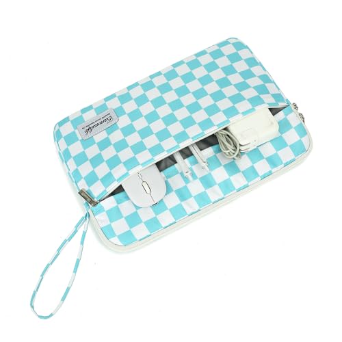 canvaslife 13.3-inch Notebook Computer, Shockproof, Waterproof and Protective Travel Notebook Computer case, Suitable for 13-13.3-inch Notebook Computer Cases (Ice Blue Checker) - color: Ice Blue Checker, size: 13 inch/13.3 inch