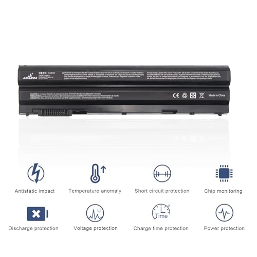 N3X1D T54FJ 8858X M5Y0X E6420 E6430 Laptop Battery for Dell 65Wh | for DELL Latitude E5420 E6540 E6440 E5530 E5430 E6520 T54F3 X57F1 0T54FJ KJ321 Precision M2800 Series 6cell Notebook 11.1V - size: 9.8*3.8*1inch N3X1D