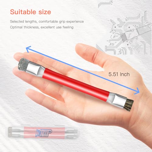 ESD Safe Anti-Static IC Cleaning Brush Tool -2Pcs Double Head Motherboard Hard Brush for IC Glue Removal,PCB Cleaning, Circuit Board Maintenance,Mobile Phone Repair - Red - color: red