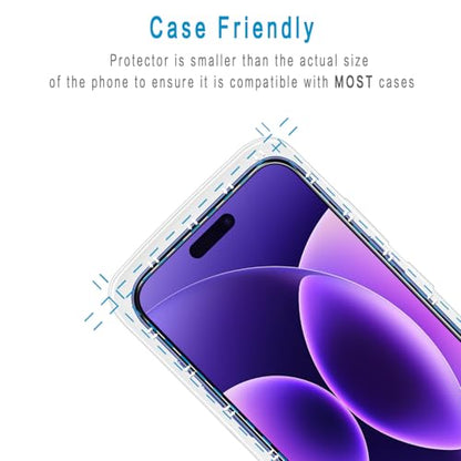 2 Pack Anti Blue Light Screen Protector for iPhone 16 / iPhone 15 Eye Protection Tempered Glass Film, Easy to Install, Bubble Free - size: iPhone 16/15 6.1-inch