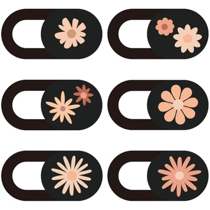 6Pcs 6 Styles Daisy Laptop Camera Cover Slide Flowers Privacy Guard Accessories, 0.04 Inch Ultra Thin Webcam Cover Protector Blocker for Desktop Computer Tablet Notebook Mini PC Office Use - color: April Daisy