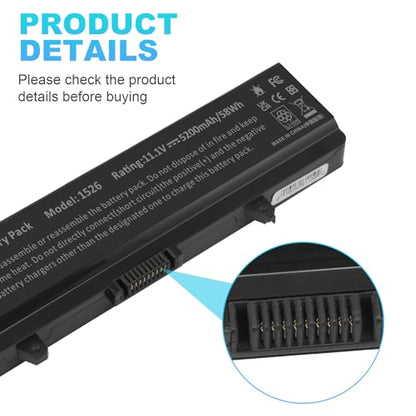 Fancy Buying GP952 GW252 GW240 X284G Laptop Battery for Dell Inspiron 1525 1526 1545 1546 1440 1750 Vostro 500 K450n fits P/N: RN873 M911 M911G - size: 8.84*2.94*1.13inch 1525