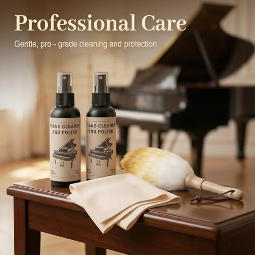 Piano Cleaner & Polish Kit ProTone All-in-One Piano Care Kit | Piano Maintenance Accessories for Grand, Upright & Digital Pianos - Restores High Gloss Shine & Protects Finish