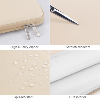 DOMISO 17 inch Laptop Sleeve Protective Case Cover Compatible with 17-17.3 inch HP Dell ASUS Lenovo Chromebook,Waterproof Computer Cases Bag,Beige