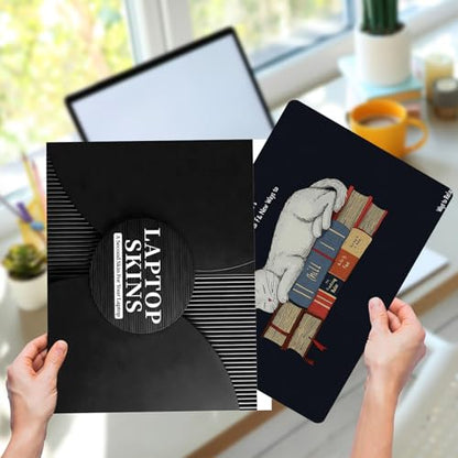 Laptop Skin Sticker for 12.1”-15.6“ Laptops (Fits 13”, 13.3”, 14”, 15”, 15.4”) | Protective Universal Reusable Vinyl Art Decal Cover | Waterproof & Scratch-Resistant-White Cat Relax Chill Clubs - color: White Cat Relax Chill Clubs
