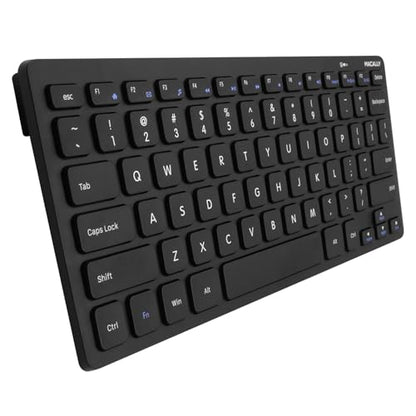 Macally Compact Wireless Keyboard - 2.4 Small Keyboard for Laptop, Desktop PC, Surface, Chromebook, Notebook, Slim Mini Key board with 2.4G Wireless USB - Portable, Ready for Travel without Number Pad - color: Black