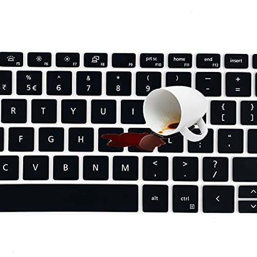 Keyboard Cover for Dell Inspiron 14 5410 5415 5418 5420 5425 5430 7415 7420 7425 7430 7435, Dell Inspiron 16 5620 5625 5630 7620 7630, Inspiron 13 5310, Latitude 3320 3420 Keyboard Skin -Black - color: Black