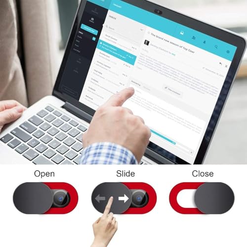JOBOJO 7-Piece Camera Cover, Webcam Cover Slide, Ultra-Thin, Red, Compatible with Laptop, Tablet, Cellphone, Desktop, Camera (3-Pack)