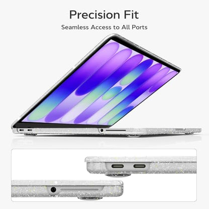 B BELK Glitter Case for MacBook Neo 13 inch 2026 Release Model A3404 | Clear Sparkly Scratch Resistant Protective Hard Shell for Mac Neo Case with Keyboard Cover & Screen Protector, Bling Clear - color: Glitter Clear
