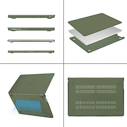 MOSISO Compatible with MacBook Air 15 inch Case M5 M4 M3 M2 2026 2025-2023 | Model A3448 A3241 A3114 A2941, Scratch-Resistant Ultra-Thin Protective Hard Shell Case Cover, Army Green - color: Army Green