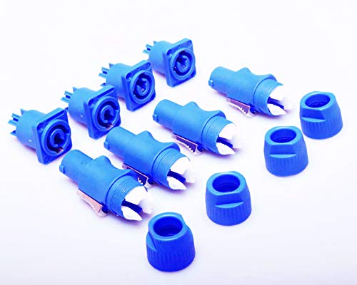 Powercon Connectors, Compatible with Neutrik Nac3mpa Powercon Adapter in Connector to Panel Mount, Male to Power Cable Connectors 4 Packs - color: 4 Set Blue