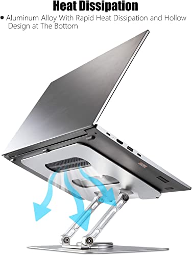Vortex D086-Grey Laptop Stand Ultimate Cutting-Edge Durable Convenient Secure Cooling Aluminum 360-degree Effortlessly Rotating Innovative Design Comfort and Flexible (Grey)