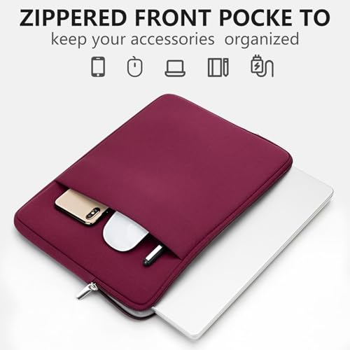 15.6 Inch Laptop Sleeve Protective Case with Zipper Pocket Compatible with 15.6" Dell G15/Legion 15.6 Inch Chromebook Computer Notebook, Red - color: Red, size: 15.6"