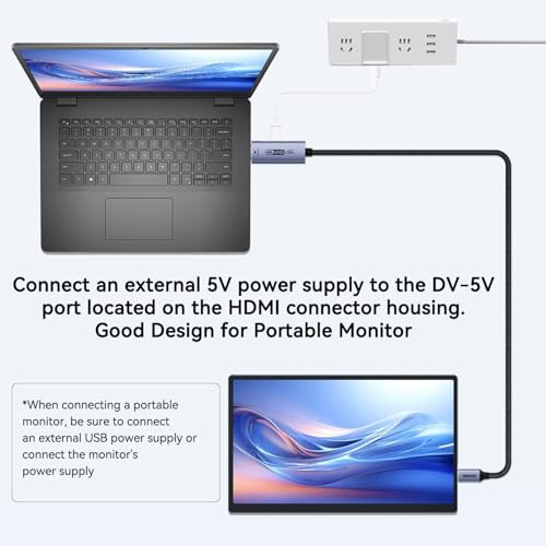 BENFEI HDMI to USB C Cable 6 feet 4K@60Hz, Unidirectional HDMI (Source) to USB-C (Display) Adapter for MacBook, Steam Deck, PS5/4, Nintendo Switch, AR/XR, Portable Monitors