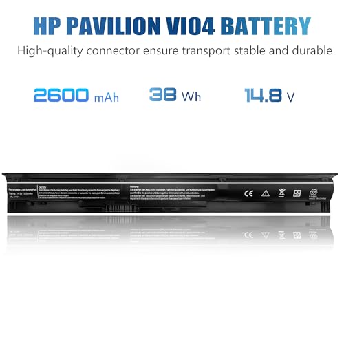 756743-001 VI04 V104 Laptop Battery for HP Pavilion 15-P 17-F Series 15-p011na 15-p165sa 15-p214dx 15-p003ax 17-f115dx 17-f215dx Fit 756744-001 756478-421 HSTNN-DB6K TPN-Q140 [14.8V 2600mAh 4Cell]