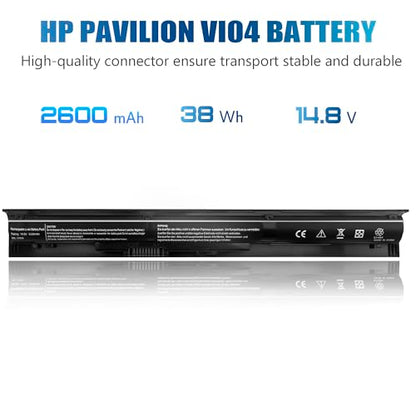 756743-001 VI04 V104 Laptop Battery for HP Pavilion 15-P 17-F Series 15-p011na 15-p165sa 15-p214dx 15-p003ax 17-f115dx 17-f215dx Fit 756744-001 756478-421 HSTNN-DB6K TPN-Q140 [14.8V 2600mAh 4Cell]