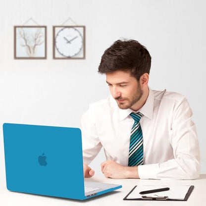 B BELK Compatible with MacBook Air 13 inch Case 2026 2025-2022 M5 M4 M3 M2 | Model A3449 A3240 A3113 A2681, Plastic Hard Shell for MacBook Air 13.6 inch Case&Keyboard Cover&Screen Protector, Aqua Blue - color: Aqua Blue