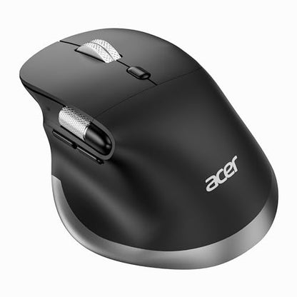 Acer Ergonomic Mouse Wireless Rechargeable with Side Scroll for Laptop/Mac | Bluetooth Computer Mouse (BT5.2+2.4GHz) with 8 Buttons, Medium to Large Sized Hands, Office USB Mice, 4800 DPI