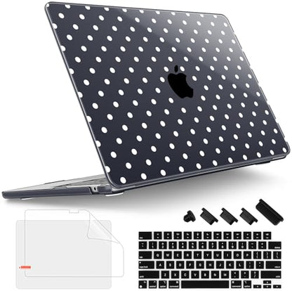 Tuiklol for 2026 2025 2024 2023 MacBook Air 15 inch Case Model M5 A3448 M4 A3241 M3 A3114 M2 A2941 Hard Shell Case for MacBook 15.3'' Cover, Spot-White - color: Spot-White