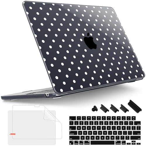 Tuiklol for 2026 2025 2024 2023 MacBook Air 15 inch Case Model M5 A3448 M4 A3241 M3 A3114 M2 A2941 Hard Shell Case for MacBook 15.3'' Cover, Spot-White - color: Spot-White