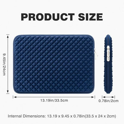 RAINYEAR 13 Inch Laptop Sleeve Shockproof Diamond Foam Case, Navy Blue | Protective Soft Fluffy Lining Case for 14'' MacBook Pro/Max 13.3" MacBook Air/Pro M1 M2 M3 M4 M5 13.3" PC Notebook Chromebook - color: Navy Blue, size: 13"-13.3"