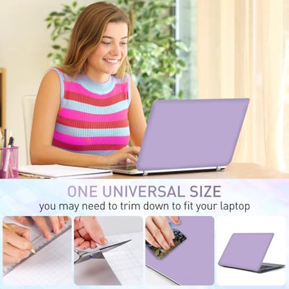 14.96 x 10.65 Inch Laptop Skin Decal, Universal Reusable Vinyl Laptop Cover Sticker, Waterproof Art Decal Protector for 12-15.6 Inch Laptops I Purple - color: Purple