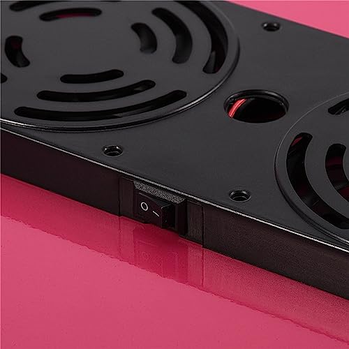 Laptop Stand with Cooling Fan, 360° Adjustable Foldable Laptop Desk with Cushion Pad, W Cooling Fan, Mouse Board for Home Office - color: Rose Red