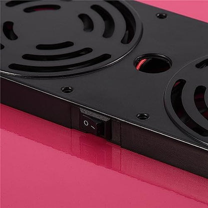 Laptop Stand with Cooling Fan, 360° Adjustable Foldable Laptop Desk with Cushion Pad, W Cooling Fan, Mouse Board for Home Office - color: Rose Red