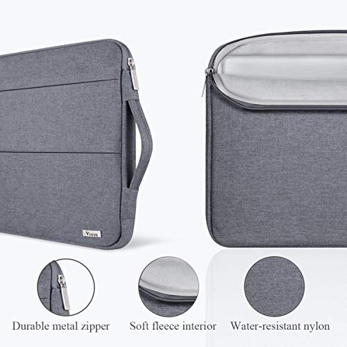 Voova 13 13.6 Inch Laptop Sleeve Case Compatible with MacBook Air 13 M1/M2/M3/M4 2020-2025, MacBook Pro 13/14, IPad Air/Pro 13, Waterproof Slim Computer Bag Cover with Handle, Grey - color: Grey, size: 12.6-13.6 Inch
