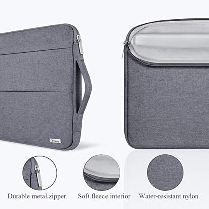 Voova 13 13.6 Inch Laptop Sleeve Case Compatible with MacBook Air 13 M1/M2/M3/M4 2020-2025, MacBook Pro 13/14, IPad Air/Pro 13, Waterproof Slim Computer Bag Cover with Handle, Grey - color: Grey, size: 12.6-13.6 Inch