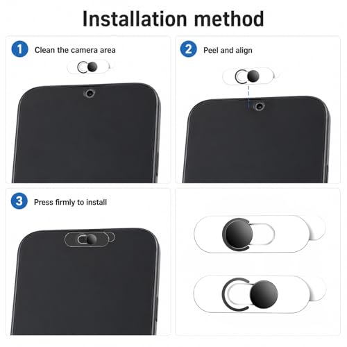 YUXIANLB Single Front Camera Cover, Camera Len Protect Privacy Covers Webcam Blocker Ultra-Thin Transparent Slide Protection Stickers for Laptop Computer Smartphone