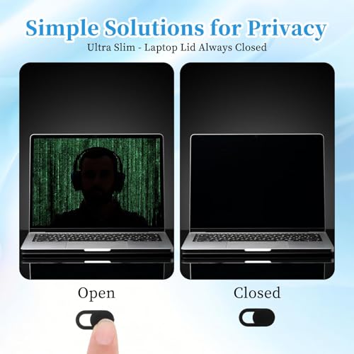 150 Pcs Webcam Cover Slide, 0.023 Inch Ultra-Thin Universal Laptop Phone Camera Cover for Laptop, Computer, Phone Privacy Protection and Security Black