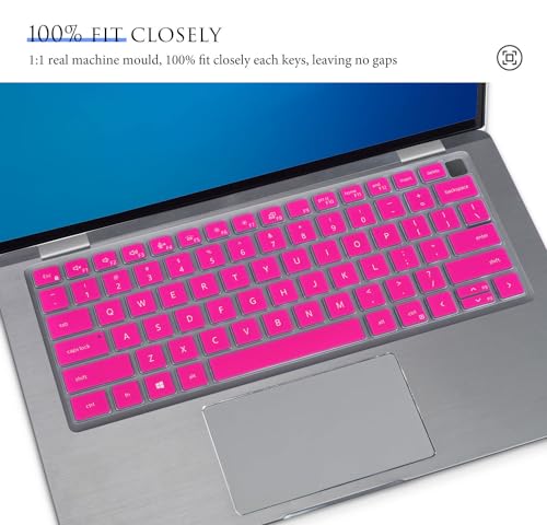 Keyboard Cover Skin for Dell Latitude 14" 7440 5440 7430 5430 5431 9430 7420 5420 9420 7410/Dell Latitude 9000 9510 9520 15.6"/Dell Latitude 7640 16"[Not fit for Dell Latitude 7320 5320] - Pink - color: Hot Pink