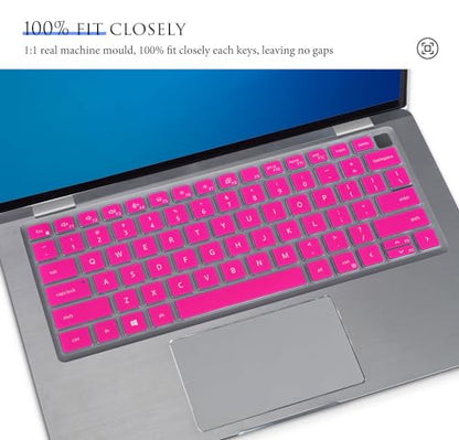 Keyboard Cover Skin for Dell Latitude 14" 7440 5440 7430 5430 5431 9430 7420 5420 9420 7410/Dell Latitude 9000 9510 9520 15.6"/Dell Latitude 7640 16"[Not fit for Dell Latitude 7320 5320] - Pink - color: Hot Pink