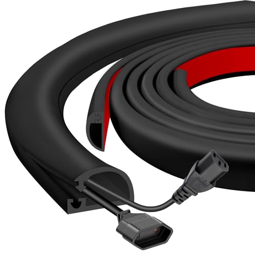 Silicone Wall Wire Hider, Side Open Wire Covers for Cords on Wall, 3.3FT Self-Adhesive Flexible Cord Hider for Mounted TV, Home Office, Cavity 0.63" W x 0.31" H - color: Black, size: 3.3 FT