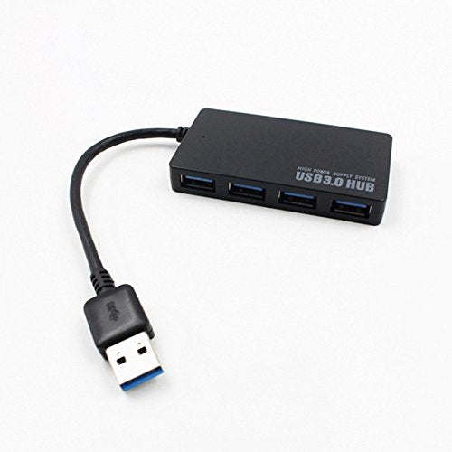 USB 3.0 Hub 4 Port High Speed Slim Compact Expansion Splitter, black, 159187