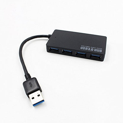 USB 3.0 Hub 4 Port High Speed Slim Compact Expansion Splitter, black, 159187