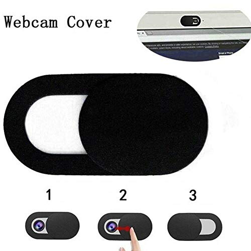 Webcam Cover, Ultra-Thin Camera Blocker Slider,Webcam Cover Slide Compatible with Laptop, Desktop, PC, Smartphone,Protect Your Privacy and Security - Black - color: Black (A)