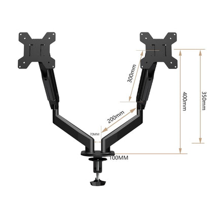 AEONS Dual Monitor Stand up to 32 inches Screen, Load-Bearing Max 22 lbs Each Gas Spring Pneumatic Arm, Adjustable Dual Monitor Mount, Max VESA 100x100mm, Black - style: Dual Gas Arm, Black