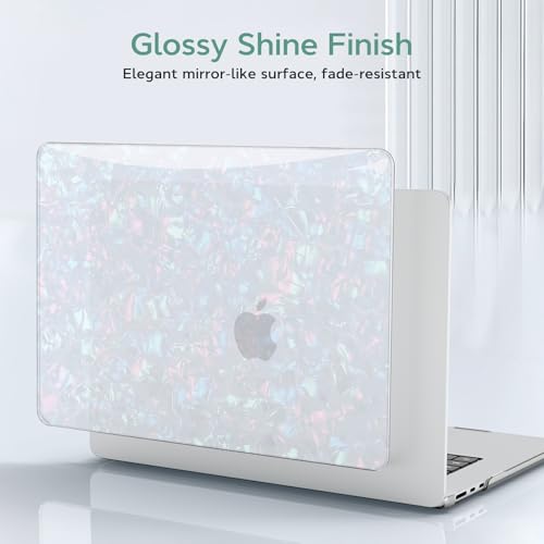 B BELK Compatible with MacBook Air 13 inch Case M5 2026 2025 2024-2022 M4 M3 M2 A3449 A3240 A3113 A2681, Plastic Hard Shell+Keyboard Cover+Screen Protector for MacBook Air 13.6 inch Case, Shiny Pearl - color: Shiny Pearl