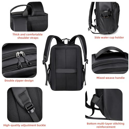 Casual laptop backpack, travel laptop backpack, water-resistant, suitable for work, travel, commuting, Daily. (Black) - color: Black