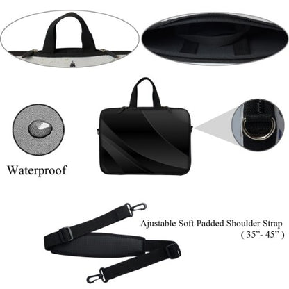 Meffort Inc 13 13.3 Inch Neoprene Laptop Sleeve Bag with Hidden Handle & Shoulder Strap Fits Up to 13.3 Inch Size Notebook Computer - Gary Black Design