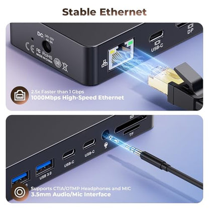 Microsoft Surface Thunderbolt 4 Dock 12-in-1 Triple Display Hub with 4K@60Hz HDMI + USB-C + DisplayPort, Surface Pro Docking Station for Surface Pro 12/11/10/9/8/X/7+/7, Surface Laptop, Surface Go - size: 12.