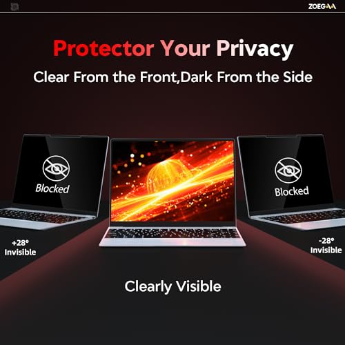 ZOEGAA Laptop Privacy Screen Protector 13.3 Inch 16:9 Aspect Ratio. | 1 Install Ways; Anti Bule Light/Glare; Compatible With HP Dell Lenovo Samsung Thinkpad - size: Magnetic 13.3 inch (16:9)
