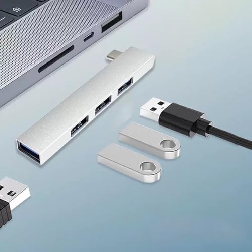USB C Hub, USB C Ethernet Multiport Adapter, 4-in-1 USB C Multi-Port Adapter for Laptop for Computer, Desktop