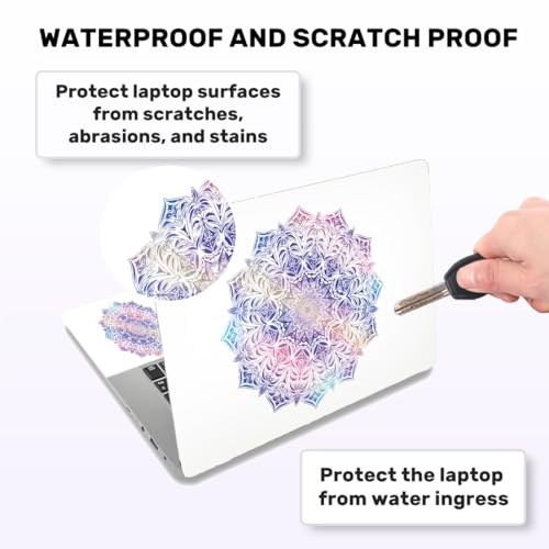 Mandalas Laptop Skin Sticker Decal PVC Vinyl Sticker Notebook PC Protector Waterproof Scratch Resistant Laptop Skin for 12.1 13 13.3 13.6 14 15 15.3 16 Inch Bohemian Style Blue Purple - color: Blue Purple Bohemian