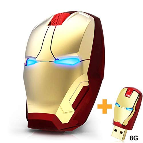 Cool Wireless Mouse, 2.4 G Portable Ergonomic Optical Wireless Mouse with USB Receiver | for Notebook PC Laptop Computer MacBook | with 8G USB Flash Drive | 3 Adjustment Levels