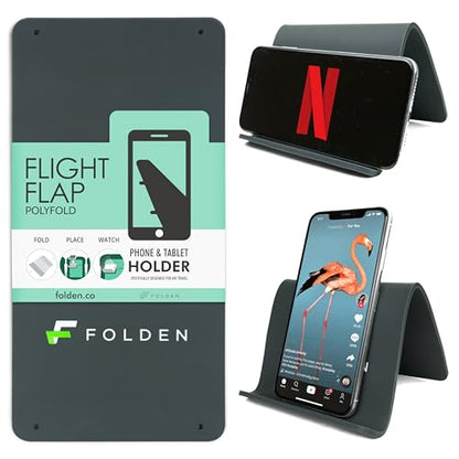 Airplane Phone Holder - Foldable Phone Stand for Plane Travel | Strong grippy silicone, 9 x 4.3 in.Tabletop Mount Desk, Plane Tray Seat back, Treadmill, Fits iPhone Cell Phone - color: Silicone, size: Large