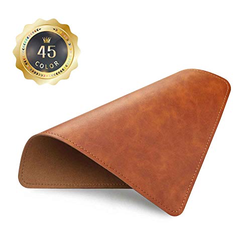 Mouse Pad, PU Mouse Pad，Leather Mouse Pad with Stitched Edge Micro-Fiber Base with Non-Slip Waterproof，Mouse Pad for Computers，Laptop, 8x11Inch (Caramel Brown) - color: Caramel Brown, size: 8L x 11W inches